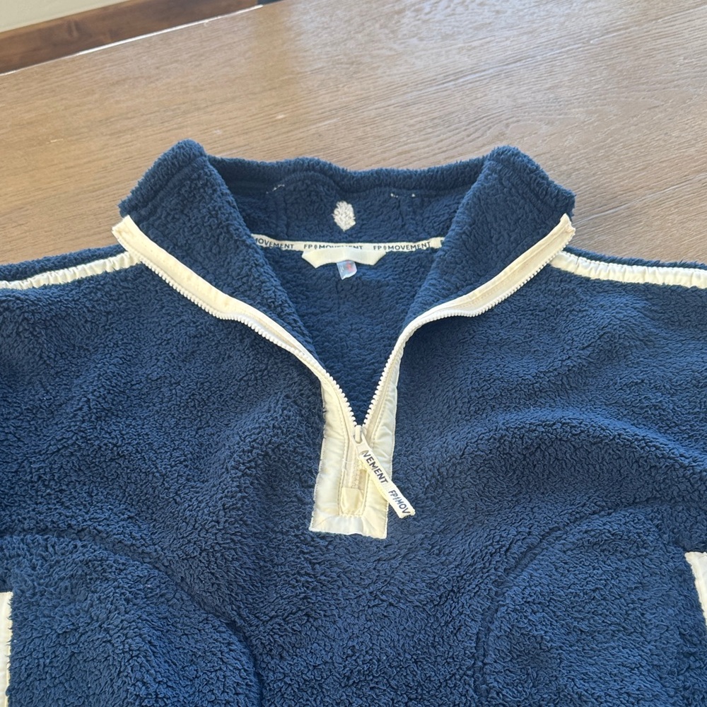 FP Movement by Free People Mountainside Half Zip Navy and Cream Jacket - Picture 4 of 5